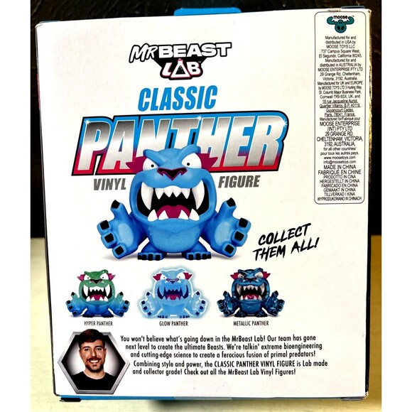 Rare Chase Mr Beast Lab Classic Panther Blue Vinyl Figure Game TikTok USA SEALED - Picture 2 of 3